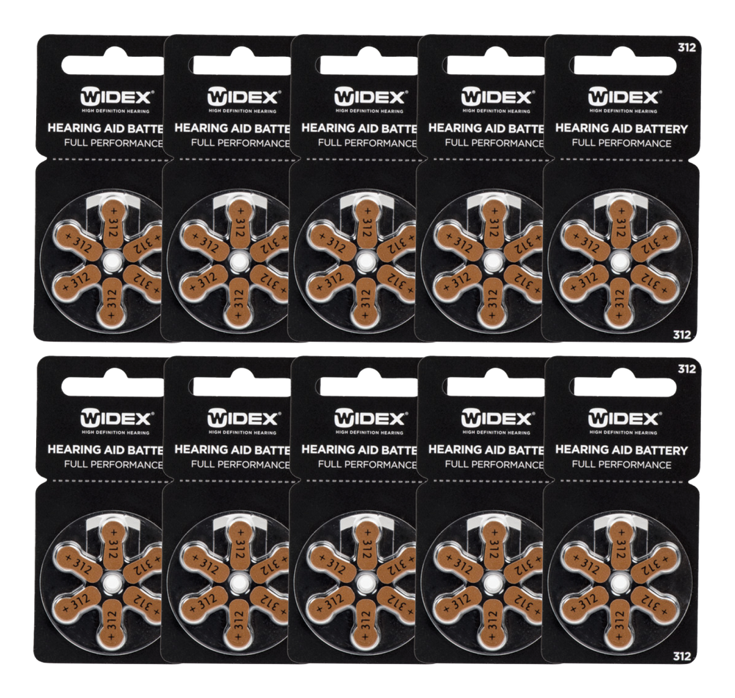 Hearing Aid Battery Size 312 (60 Batteries)